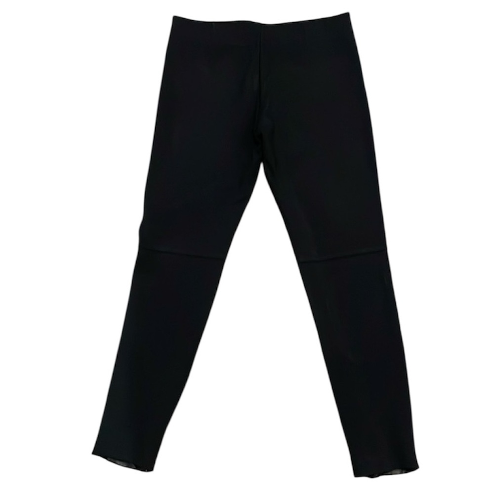 Lauren Ralph Lauren Black Stretch & Faux Leather Leggings with Ankle Zips 4 EUC - Picture 5 of 15